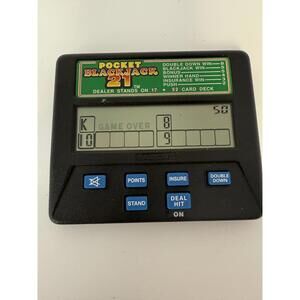 Radica Pocket Blackjack 21 Handheld Electronic Casino Game Tested & Working